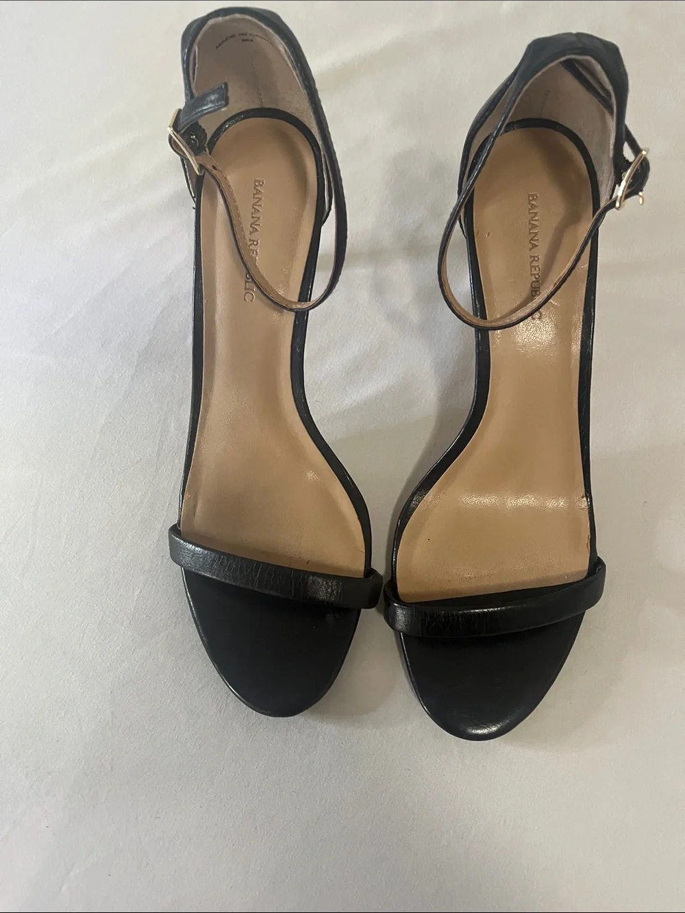Banana Republic Black Ankle-Strap Stiletto Heels